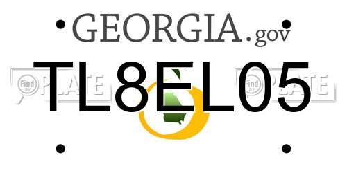 TL8EL05 Georgia License Plate