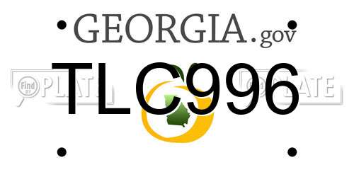 TLC996 Georgia License Plate