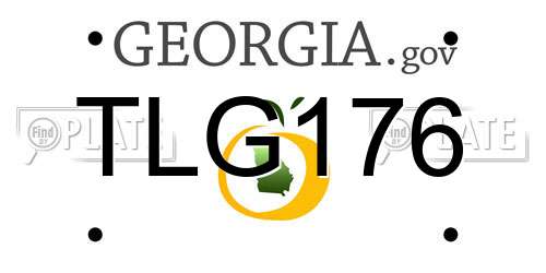 TLG176 Georgia License Plate