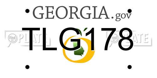 TLG178 Georgia License Plate