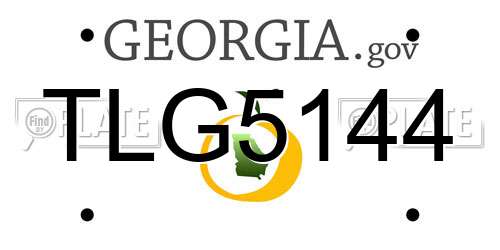 TLG5144 Georgia License Plate