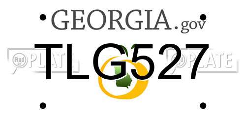 TLG527 Georgia License Plate