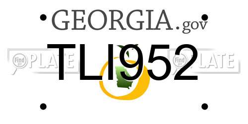 TLI952 Georgia License Plate