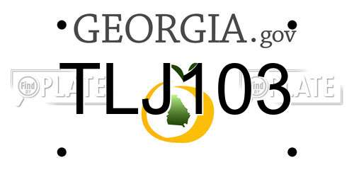 TLJ103 Georgia License Plate