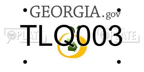 TLQ003 Georgia License Plate