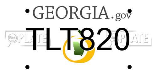 TLT820 Georgia License Plate