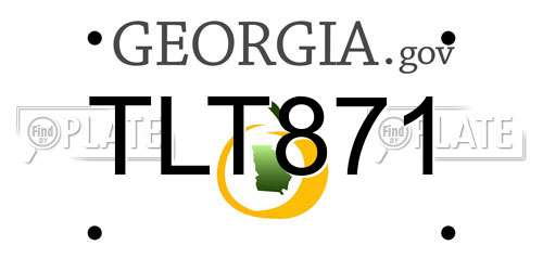 TLT871 Georgia License Plate