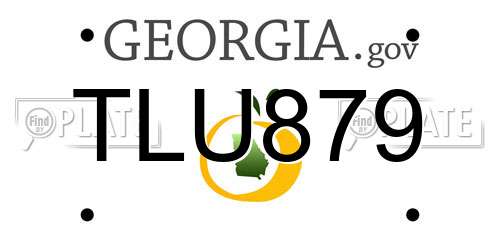 TLU879 Georgia License Plate