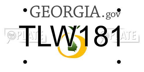 TLW181 Georgia License Plate