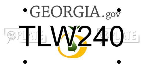 TLW240 Georgia License Plate