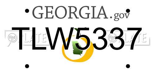 TLW5337 Georgia License Plate