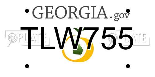 TLW755 Georgia License Plate