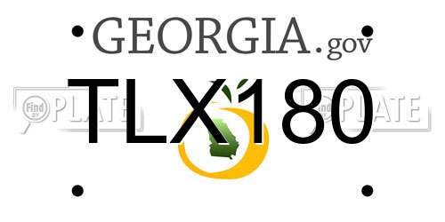 TLX180 Georgia License Plate