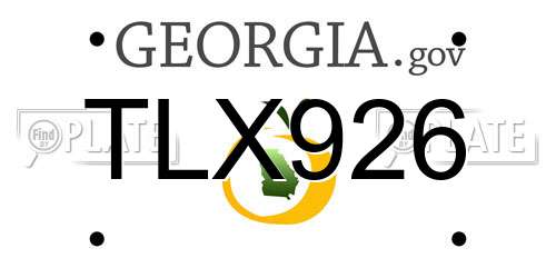 TLX926 Georgia License Plate