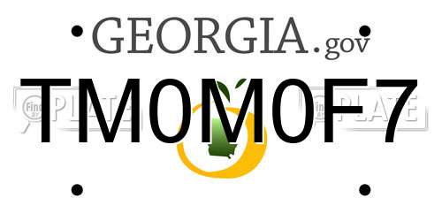 TM0M0F7 Georgia License Plate