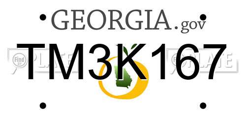 TM3K167 Georgia License Plate