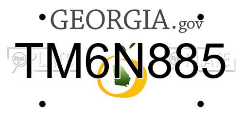 TM6N885 Georgia License Plate
