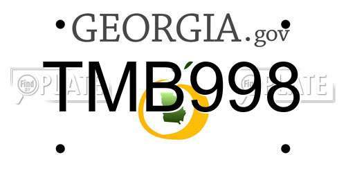 TMB998 Georgia License Plate
