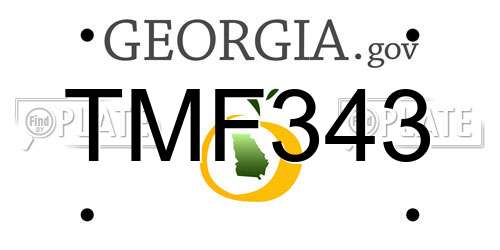 TMF343 Georgia License Plate