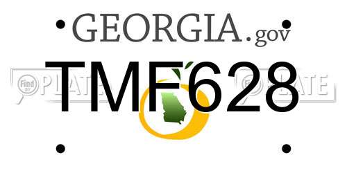 TMF628 Georgia License Plate