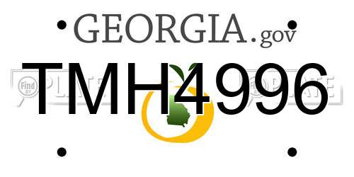 TMH4996 Georgia License Plate