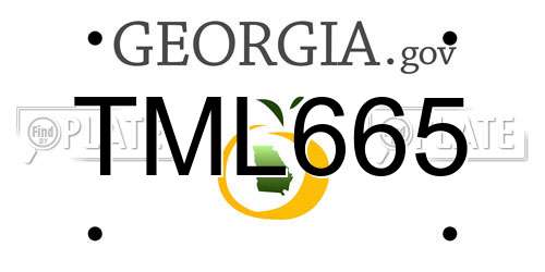 TML665 Georgia License Plate