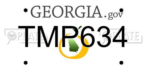 TMP634 Georgia License Plate