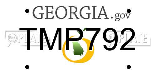 TMP792 Georgia License Plate