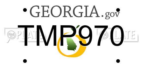TMP970 Georgia License Plate