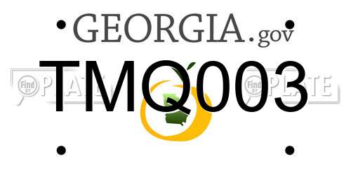TMQ003 Georgia License Plate