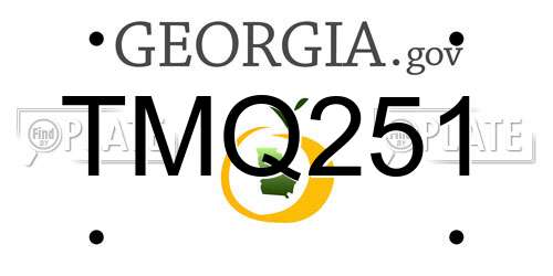 TMQ251 Georgia License Plate