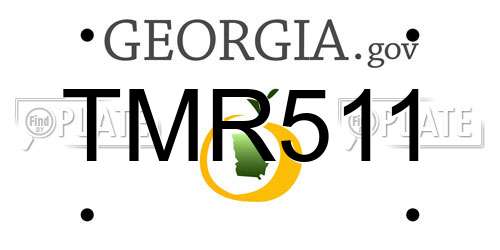 TMR511 Georgia License Plate