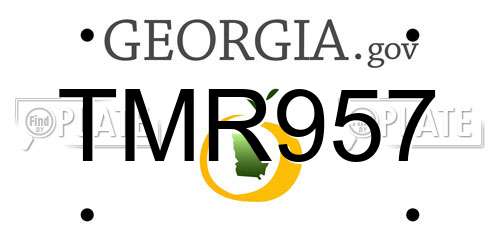 TMR957 Georgia License Plate