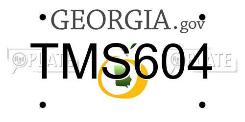 TMS604 Georgia License Plate