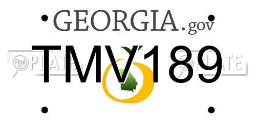 TMV189 Georgia License Plate