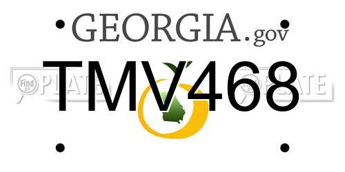TMV468 Georgia License Plate