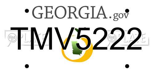 TMV5222 Georgia License Plate