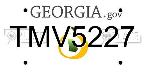 TMV5227 Georgia License Plate