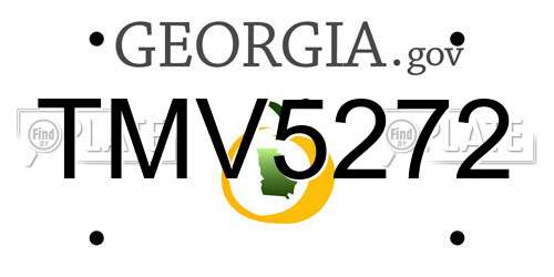TMV5272 Georgia License Plate