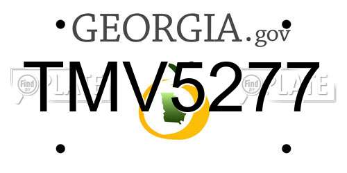 TMV5277 Georgia License Plate