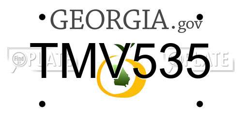 TMV535 Georgia License Plate