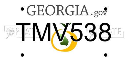 TMV538 Georgia License Plate