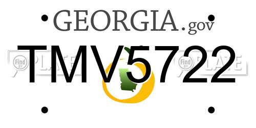 TMV5722 Georgia License Plate