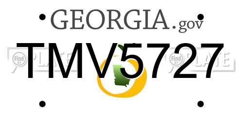 TMV5727 Georgia License Plate