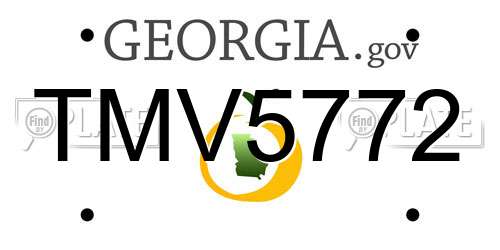 TMV5772 Georgia License Plate