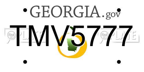 TMV5777 Georgia License Plate