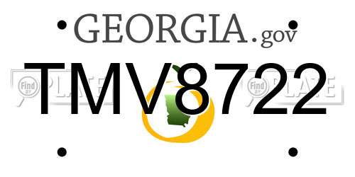 TMV8722 Georgia License Plate