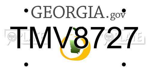 TMV8727 Georgia License Plate