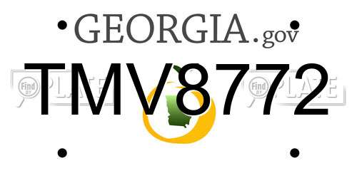 TMV8772 Georgia License Plate