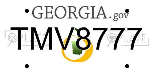 TMV8777 Georgia License Plate